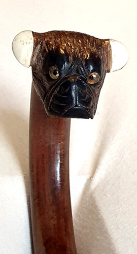 Antiker spazierstock hundekopf - antiker,