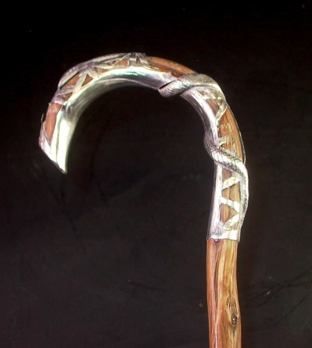 Antiker spazierstock mit - -,